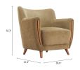 Hako Olive Green Modern Accent Chair