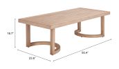 Leto Brown Modern Aluminum Coffee Table