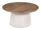 Goblet Brown & White Modern Mango Wood Coffee Table