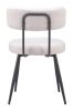 Blanca Modern Ivory Dining Chair with Black Steel Frame