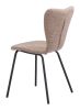 Tollo Taupe Modern Deco Dining Chair with Electroplated Steel Frame