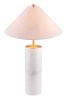 Ciara Modern Marble and Brass Table Lamp