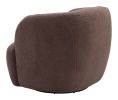 Modern Shearling-Style Swivel Accent Chair - Brown