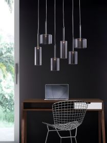 Hale Modern Glass & Chrome Ceiling Lamp
