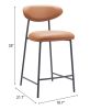 Rorun Brown Modern Vinyl Counter Stool with Steel Frame
