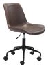 Byron Mid-Century Modern Vinyl Office Chair - Brown
