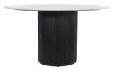 Izola Modern Mango Wood Dining Table with Storage - Black & White