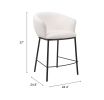 Essen Modern Teddy Fabric Counter Stool - Ivory