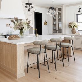 Kede Modern & Traditional Counter Stool - Green Tweed