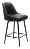 Keppel Modern Swivel Vinyl Counter Stool - Black & Bronze