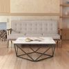 Rocky Putty Modern Three-Seat Sofa with Button Tufting