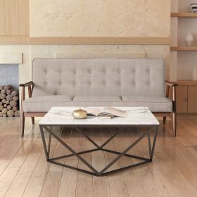 Rocky Putty Modern Three-Seat Sofa with Button Tufting