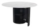Izola Modern Mango Wood Dining Table with Storage - Black & White