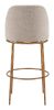 Nordhavn Modern Beige Swivel Barstool with Forged-Look Steel Frame