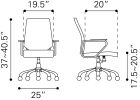 Enterprise Low Back Adjustable Office Chair - Terracotta