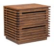 Linea Scandinavian Modern Fir Wood Two-Drawer End Table - Walnut