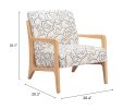 Runa Beige & Natural Modern Polyester Accent Chair
