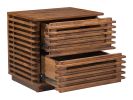 Linea Scandinavian Modern Fir Wood Two-Drawer End Table - Walnut