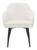 Jolie Ivory Modern Deco Fabric Dining Chair
