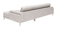 Bliss Modern Genuine Leather Sectional with Steel Legs