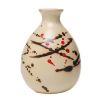 Hand-Painted Ceramic Vase, Beige, 5.9"H