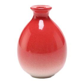 Gradient Ceramic Vase, Red, 4.3"H