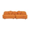 2102 Hermes Orange Teddy Velvet Sofa, Left Side