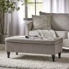 Tufted Velvet Storage Ottoman with Solid Wood Legs