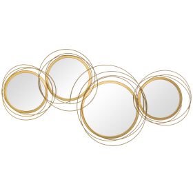 Modern Metal Mirrored Wall Art, Gold
