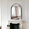 Arched Black Wall Mirror with Deep Frame, 24×36"