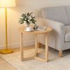 Modern Round Rubberwood Side/End Table