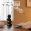 Cobblestone-Shaped Ceramic Vase, Black, 9.84"H