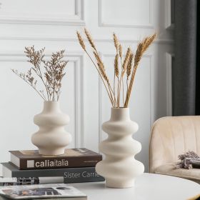 Set of 2 Ceramic Vases, Off-White, 5.1"H