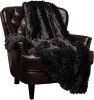 Premium Faux Fur Throw, Dark Brown, 50" x 65"