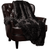 Premium Faux Fur Throw, Dark Brown, 50" x 65"