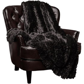 Premium Faux Fur Throw, Dark Brown, 50" x 65"