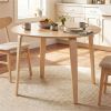 Round Solid Rubberwood Dining Table, 37.5", Natural