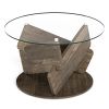 Modern Round Coffee Table with 32" Tempered Glass Top