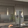 Set of 3 Modern Gold Pendant Lights with Striped Glass Shades