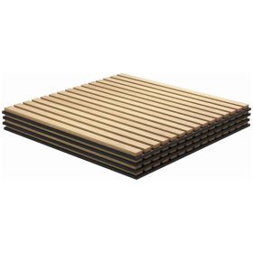 Set of 4 Wood Acoustic Wall Panels, Oak Finish, 24" x 24"