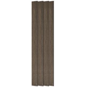 Set of 4 Wood Acoustic Wall Panels, Walnut Finish, 95" x 8"