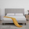 Eowynne Modern King-Size Upholstered Bed, Soft Light Grey