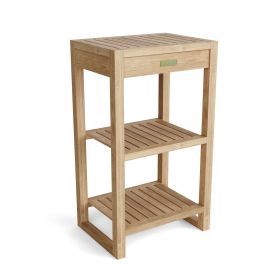 2-Shelf Teak Spa Towel Table