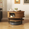 Contemporary Round Flip-Top Coffee Table with Sliding Doors & Hidden Compartment, 31.5"
