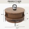 Contemporary Round Flip-Top Coffee Table with Sliding Doors & Hidden Compartment, 31.5"