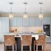 Set of 3 Modern 5" Chrome & Crystal Pendant Lights