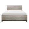 Modern Full-Size Bed Premium Melamine Wooden, Gray & Light Gray Finish