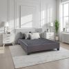 Modern Queen-Size Upholstered Platform Bed, Charcoal Grey