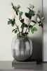Modern Aluminum Vase with Silver Streaks, 12.5x12.5x15"