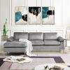 Urban Grey Velvet Sectional Sofa with Chaise